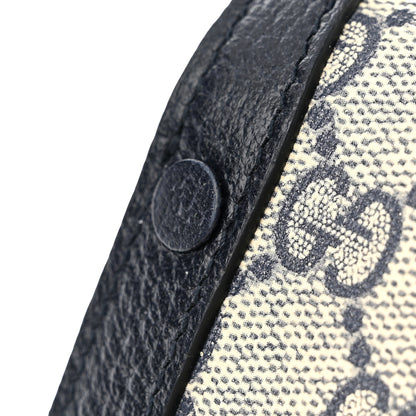 Gucci GG Supreme Monogram Textured Dollar Calfskin Mini Horsebit 1955 Crossbody Bag Beige Blue 11 of 13