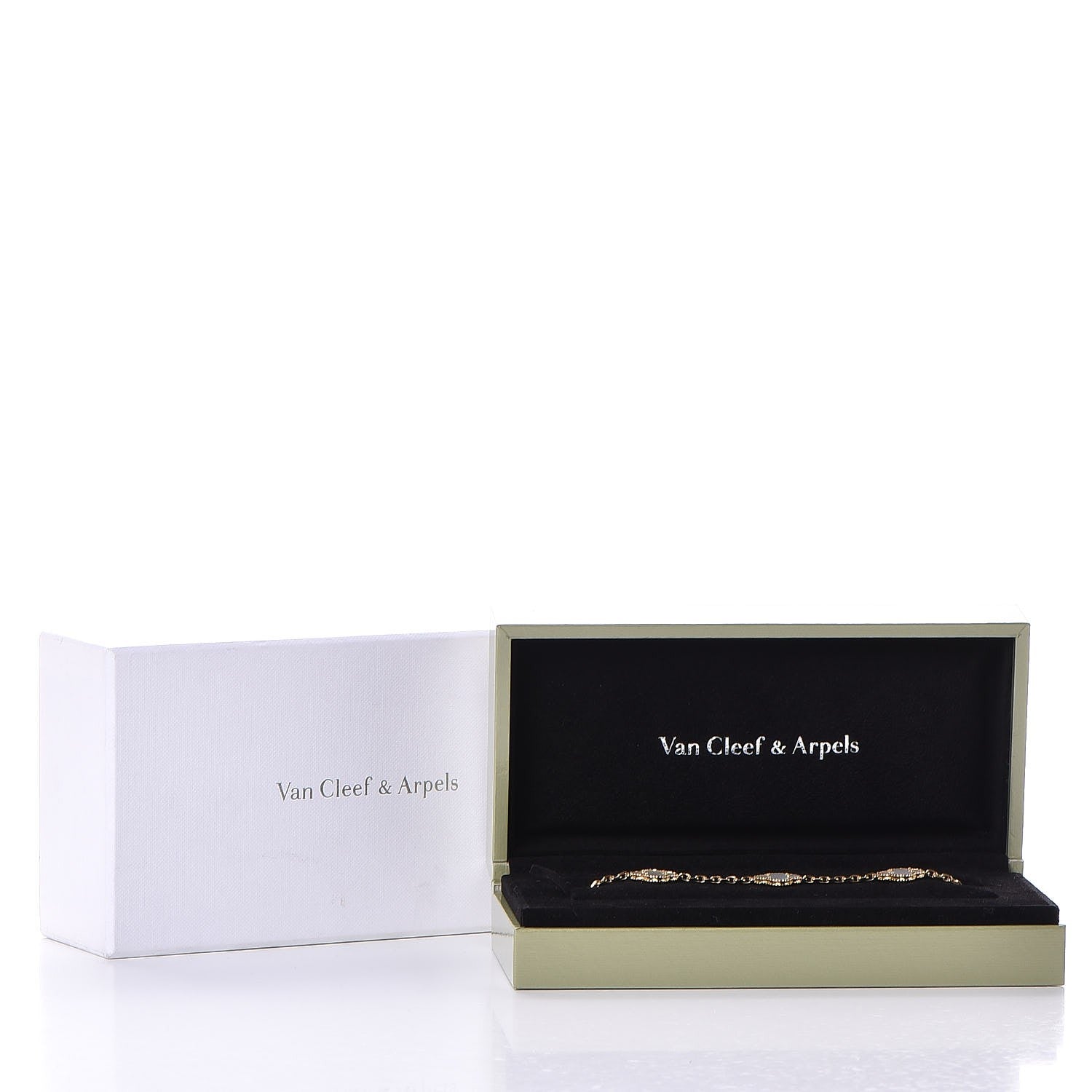 Van Cleef & Arpels 18K Yellow Gold Mother of Pearl 5 Motifs Vintage Alhambra Bracelet 5 of 5