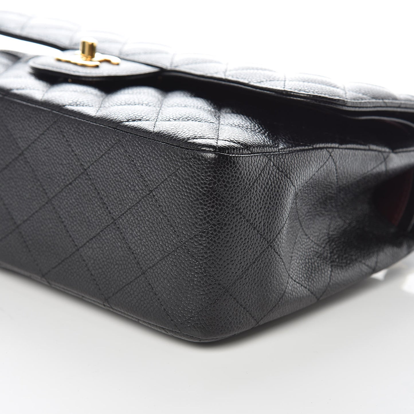 Caviar Quilted Jumbo Double Flap Black
