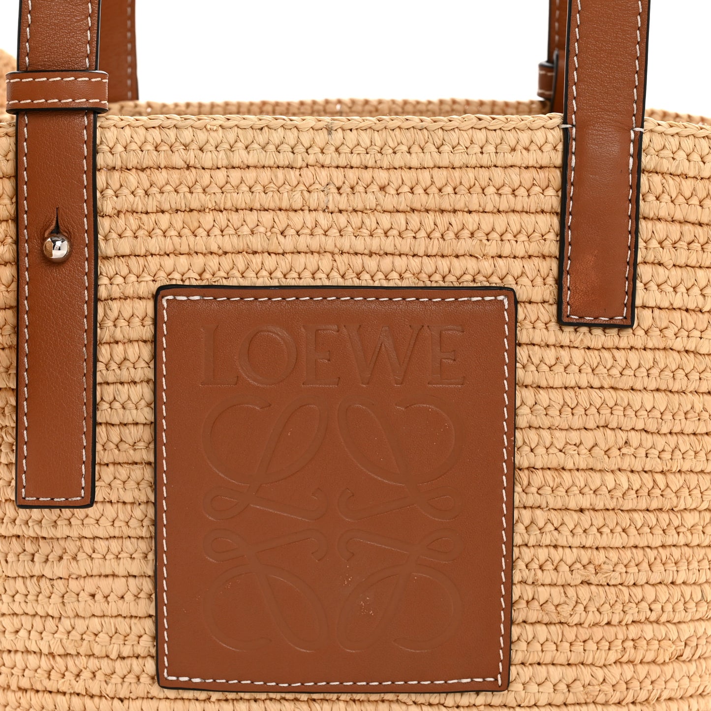 Raffia Small Elephant Basket Tote Bag Natural Tan