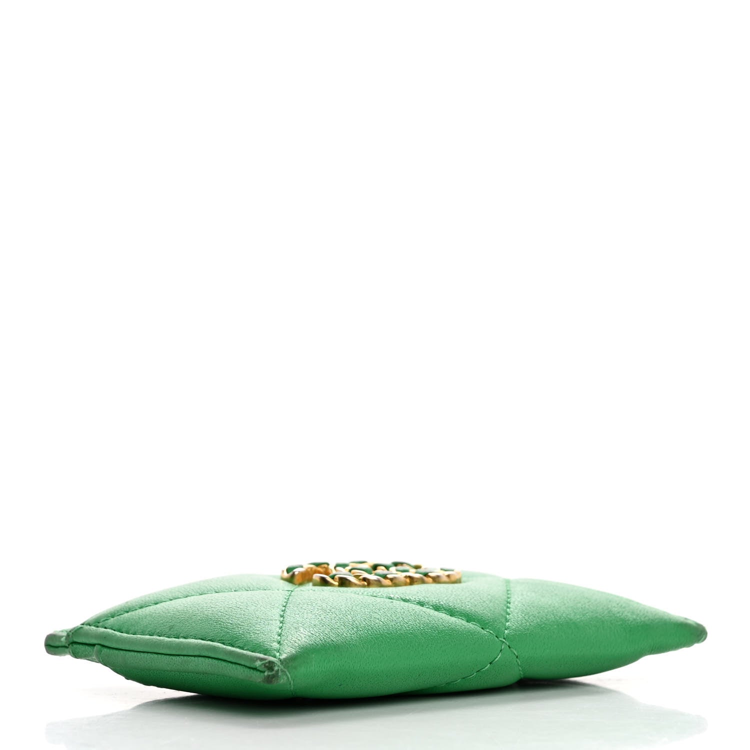 Chanel Lambskin Quilted Chanel 19 Card Holder Green 4 of 15