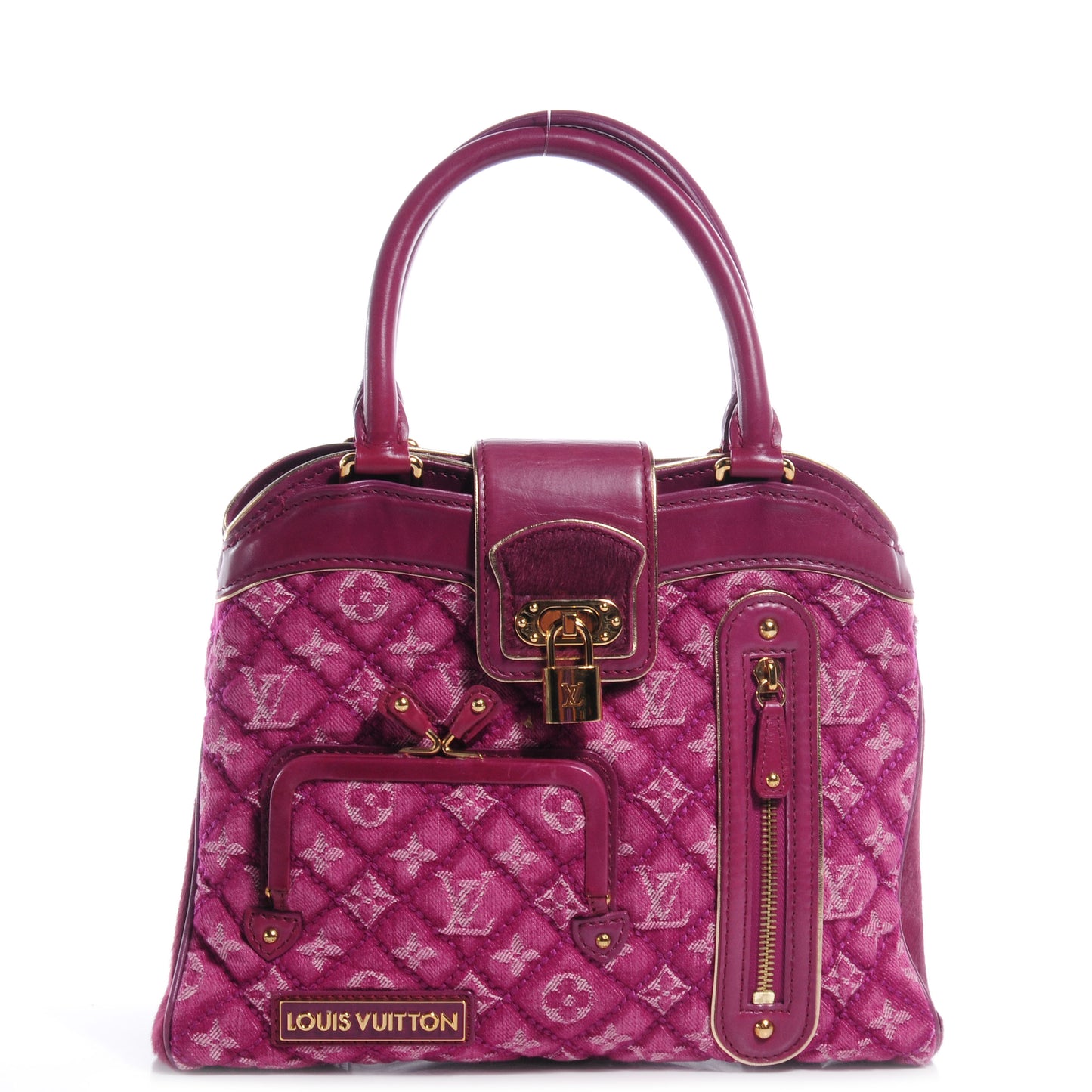 Monogram Denim Quilted Linda Fuchsia