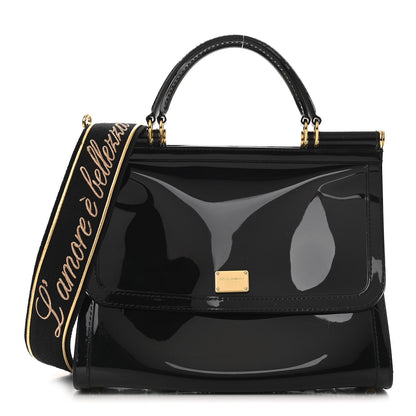 Dolce & Gabbana Rubber Miss Sicily L'Amore Satchel Black 1 of 8