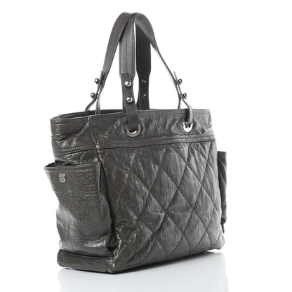 Chanel Coated Canvas Quilted Large Paris Biarritz Tote Grey 4 of 20