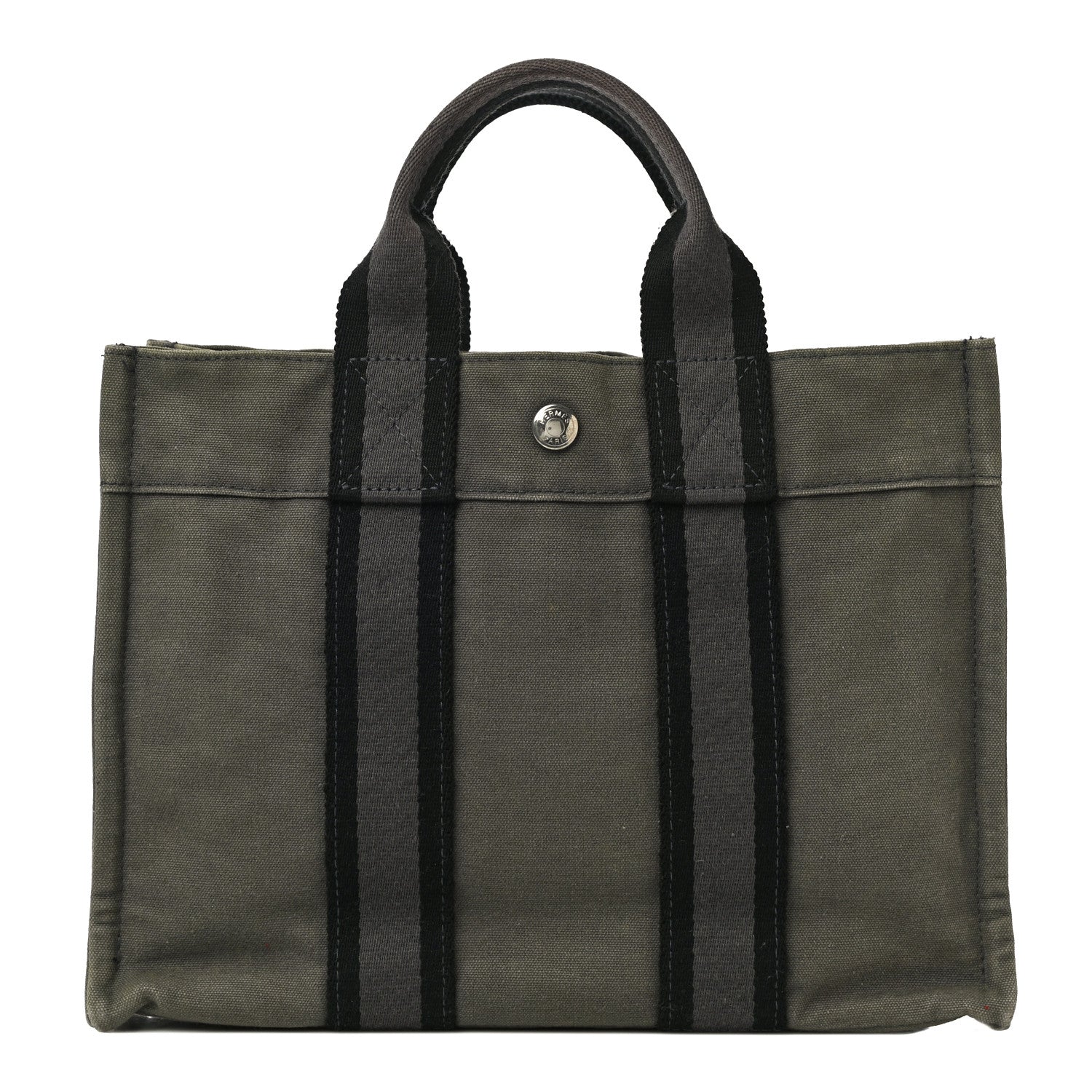 Hermes Canvas Tout Fourre PM Grey 1 of 9