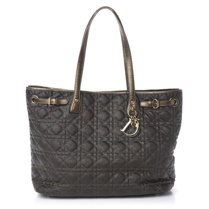 Christian Dior Coated Canvas Cannage Medium Panarea Tote Bronze 1 of 16