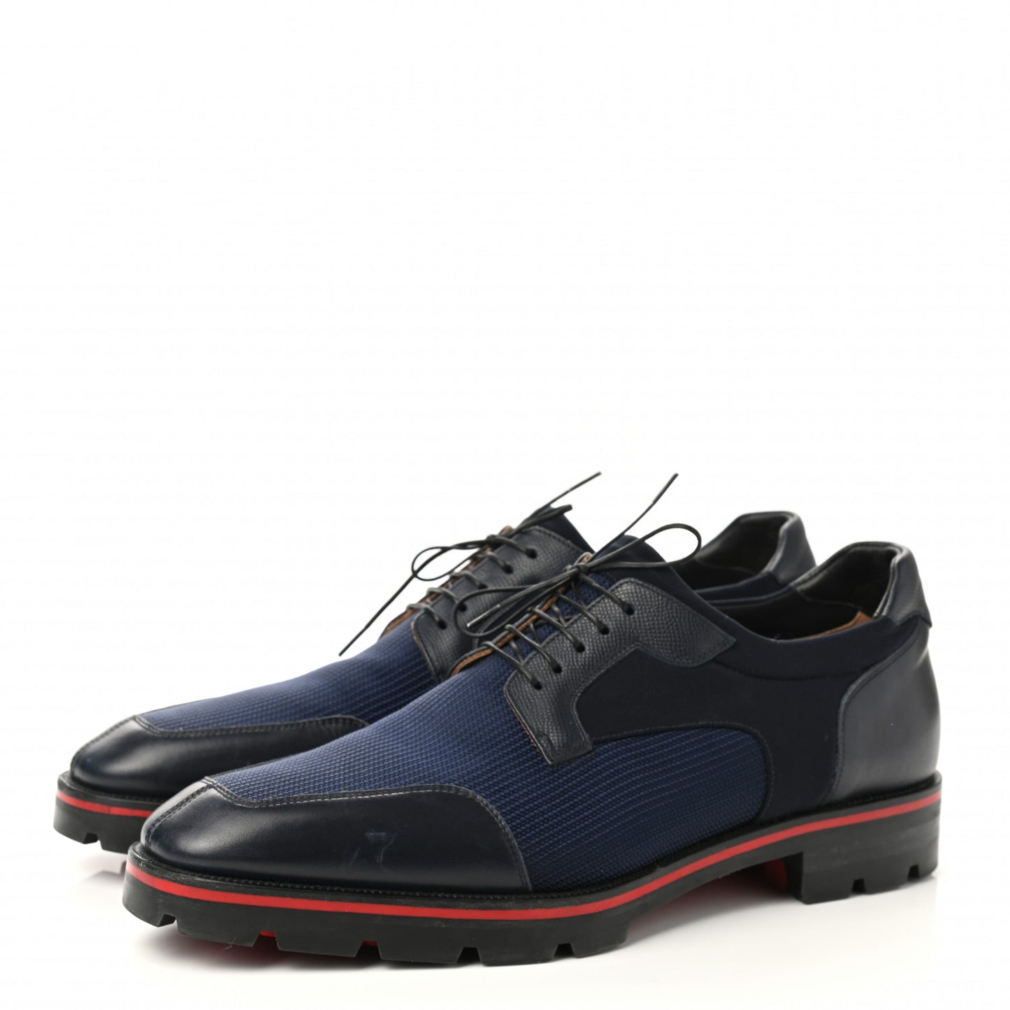 Neoprene Calfskin Mika Sky Mens Flats 46 Navy