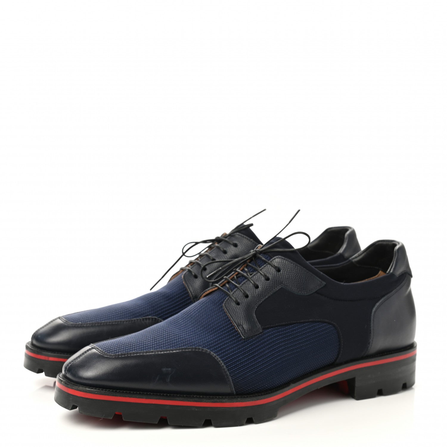 Christian Louboutin Neoprene Calfskin Mika Sky Mens Flats 46 Navy 3 of 11