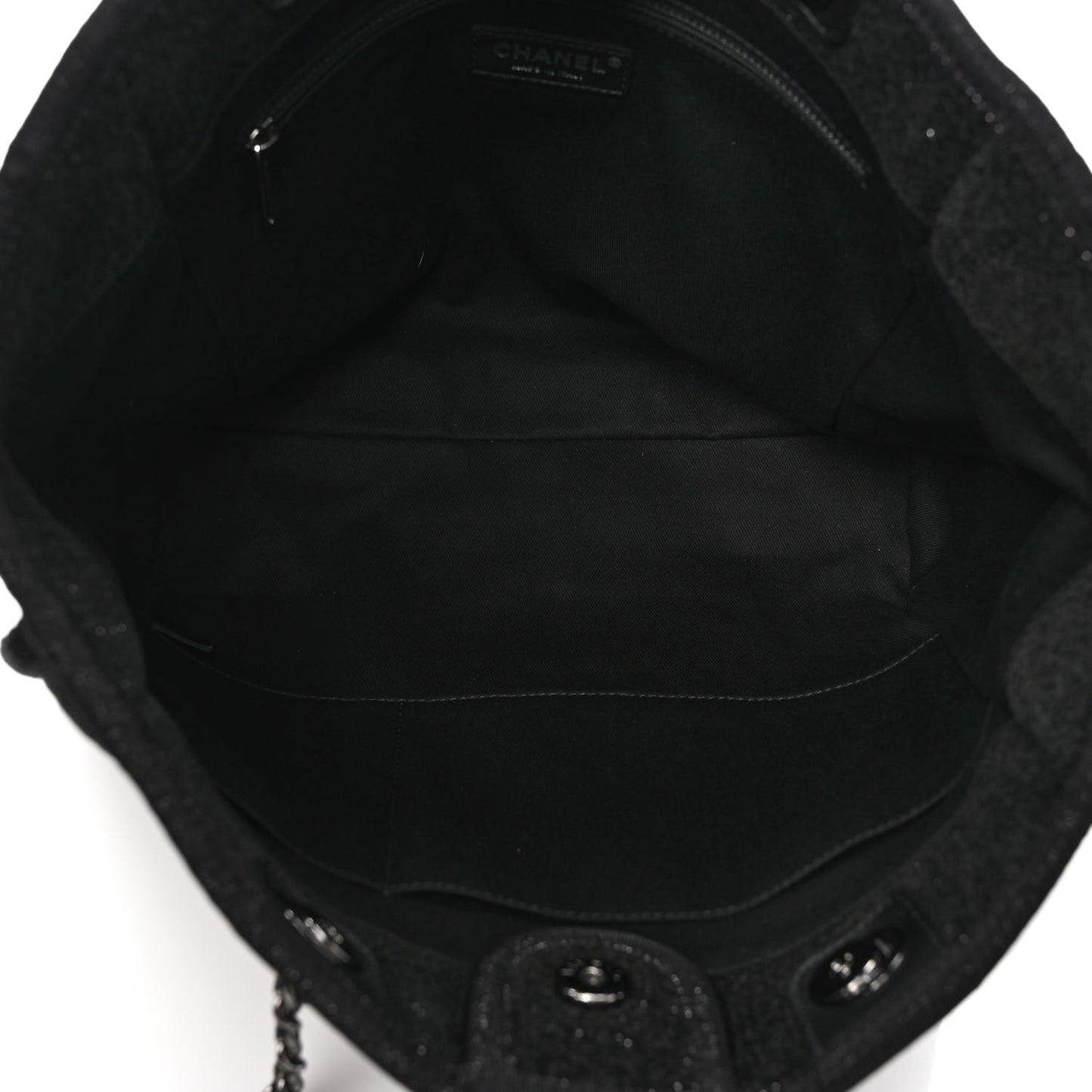 Lurex Canvas Small Deauville Tote Black