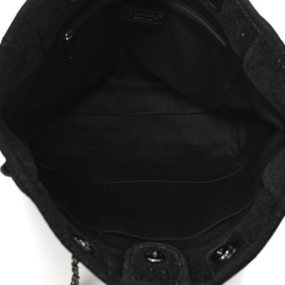 Chanel Lurex Canvas Small Deauville Tote Black 5 of 9