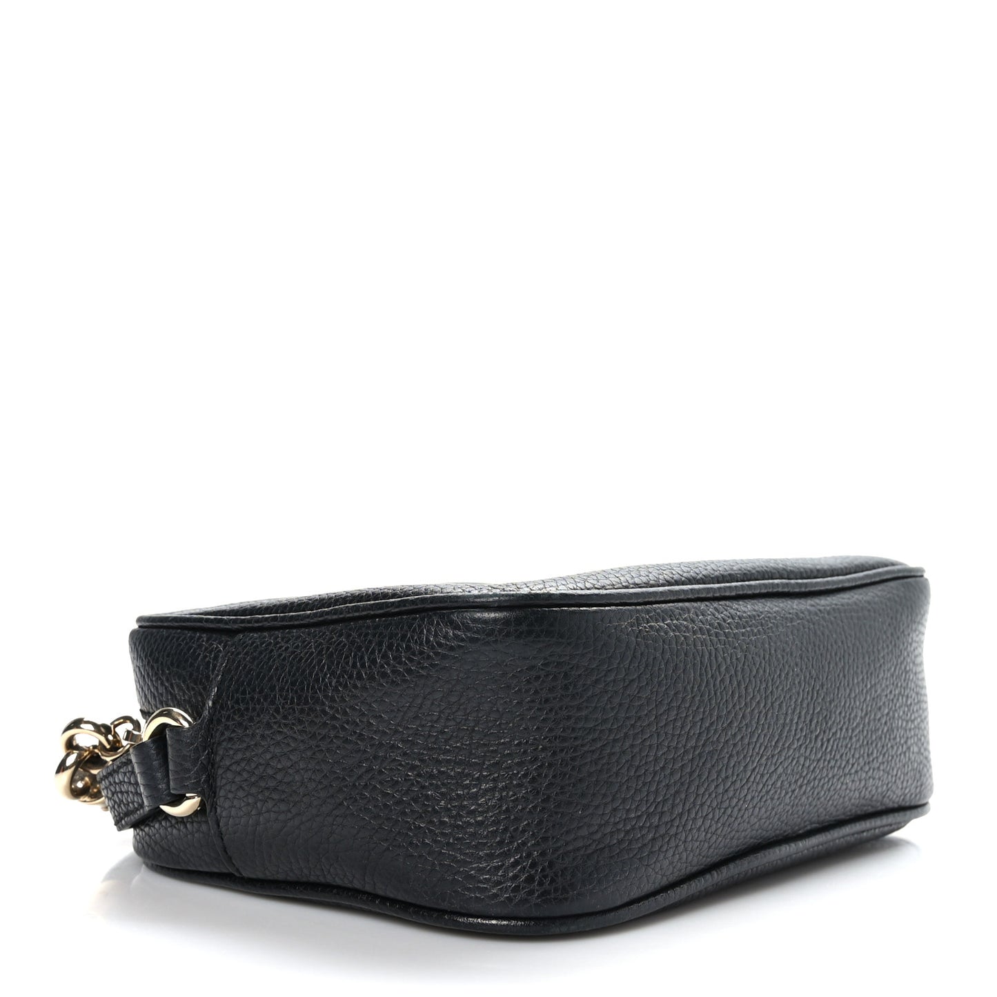 Pebbled Calfskin Small Soho Disco Bag Black