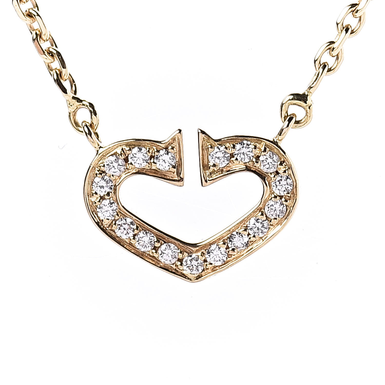Cartier 18K Yellow Gold Diamond Hearts And Symbols Pendant Necklace 4 of 7
