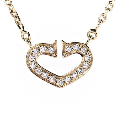 Cartier 18K Yellow Gold Diamond Hearts And Symbols Pendant Necklace 4 of 7