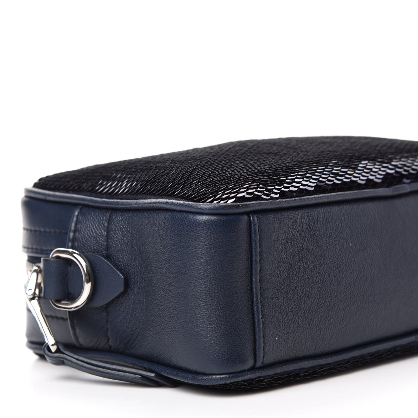 Paillettes Sequin Chain Camera Bag Bleu