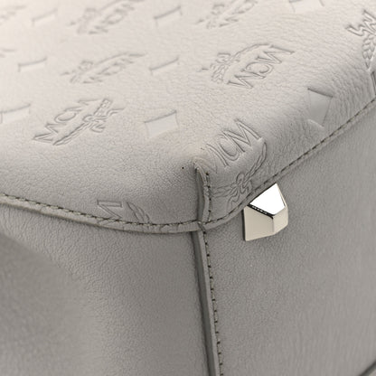 MCM Calfskin Ottomar Monogram Sarah Convertible Hobo Dove 10 of 10