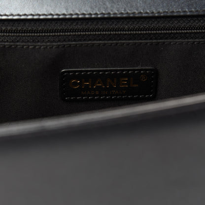 Chanel Iridescent Lambskin Quilted Large Boy Flap Black 6 of 10