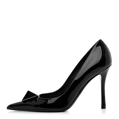 Valentino Garavani Patent Tonal One Stud 100mm Pumps 38 Black 1 of 8