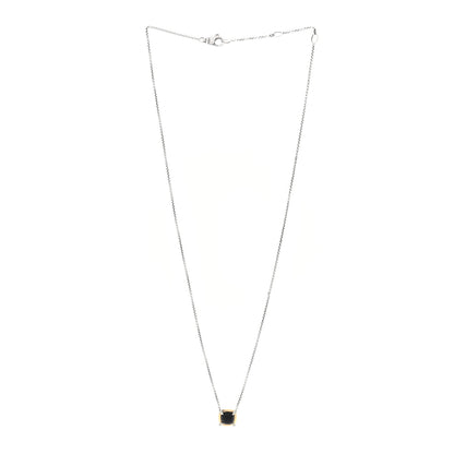 David Yurman 18K Yellow Gold Sterling Silver Diamond Black Onyx 7mm Chatelaine Bezel Pendant Necklace 3 of 5