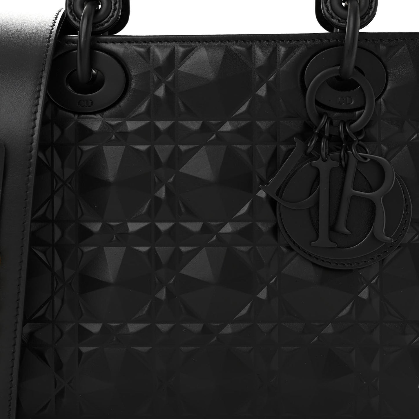 Calfskin Cannage Diamond Small My ABCDior Lady Dior Black