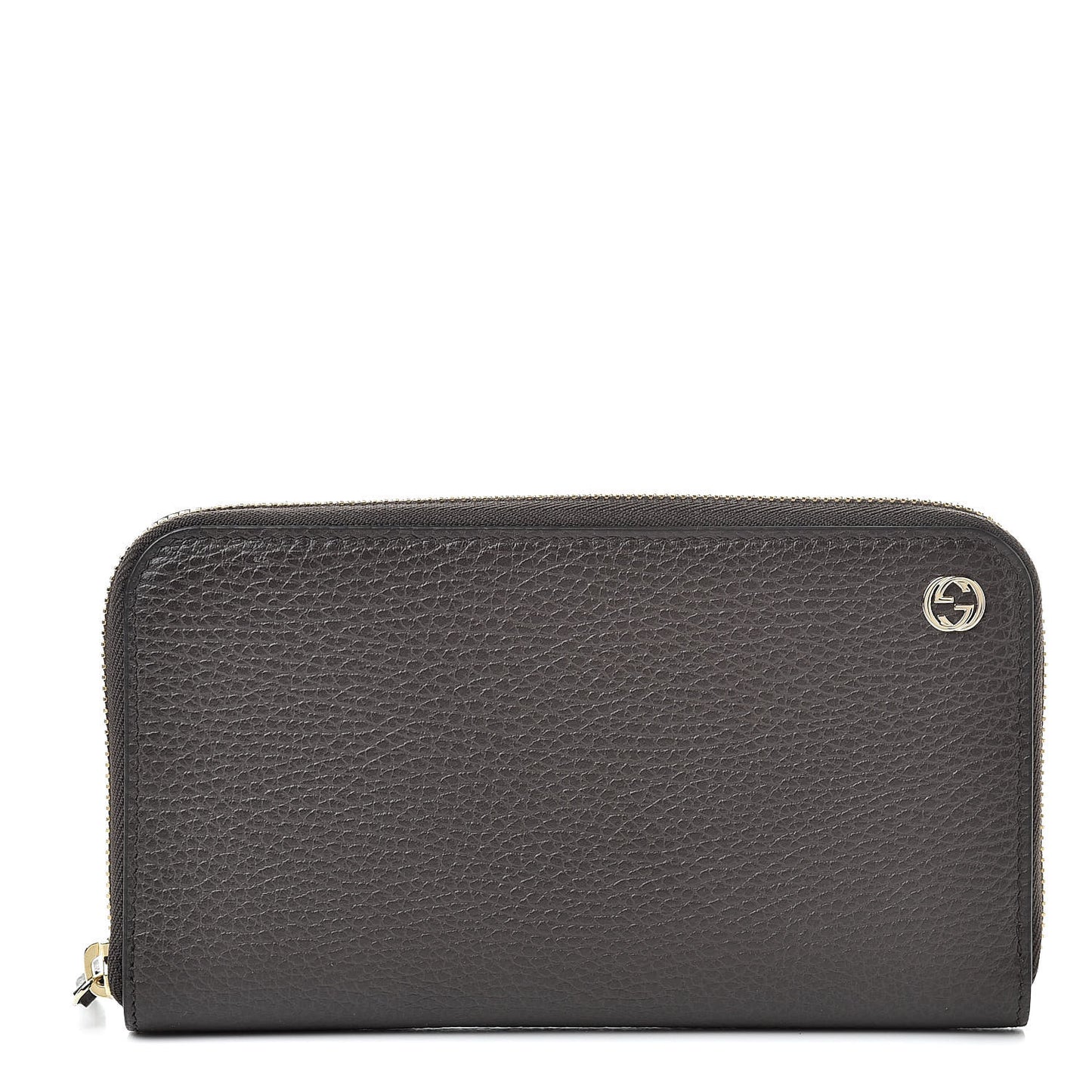 Dollar Calfskin GG Zip Around Wallet Brown