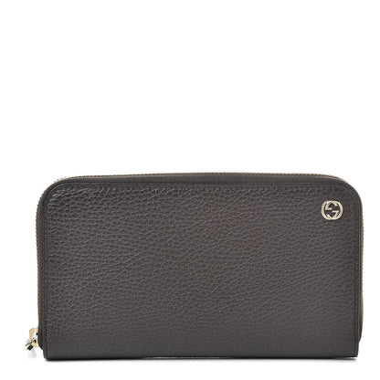 Gucci Dollar Calfskin GG Zip Around Wallet Brown 1 of 8