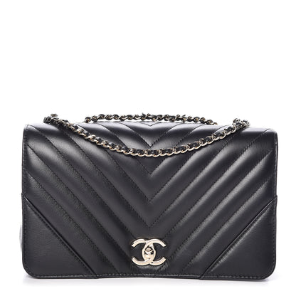 Chanel Calfskin Chevron Quilted Statement Flap Black 1 of 10