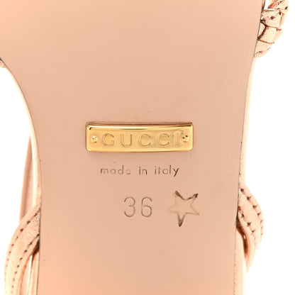 Gucci Metallic Nappa Braided Ketty Horsebit Sandals 36 Salmone 7 of 9