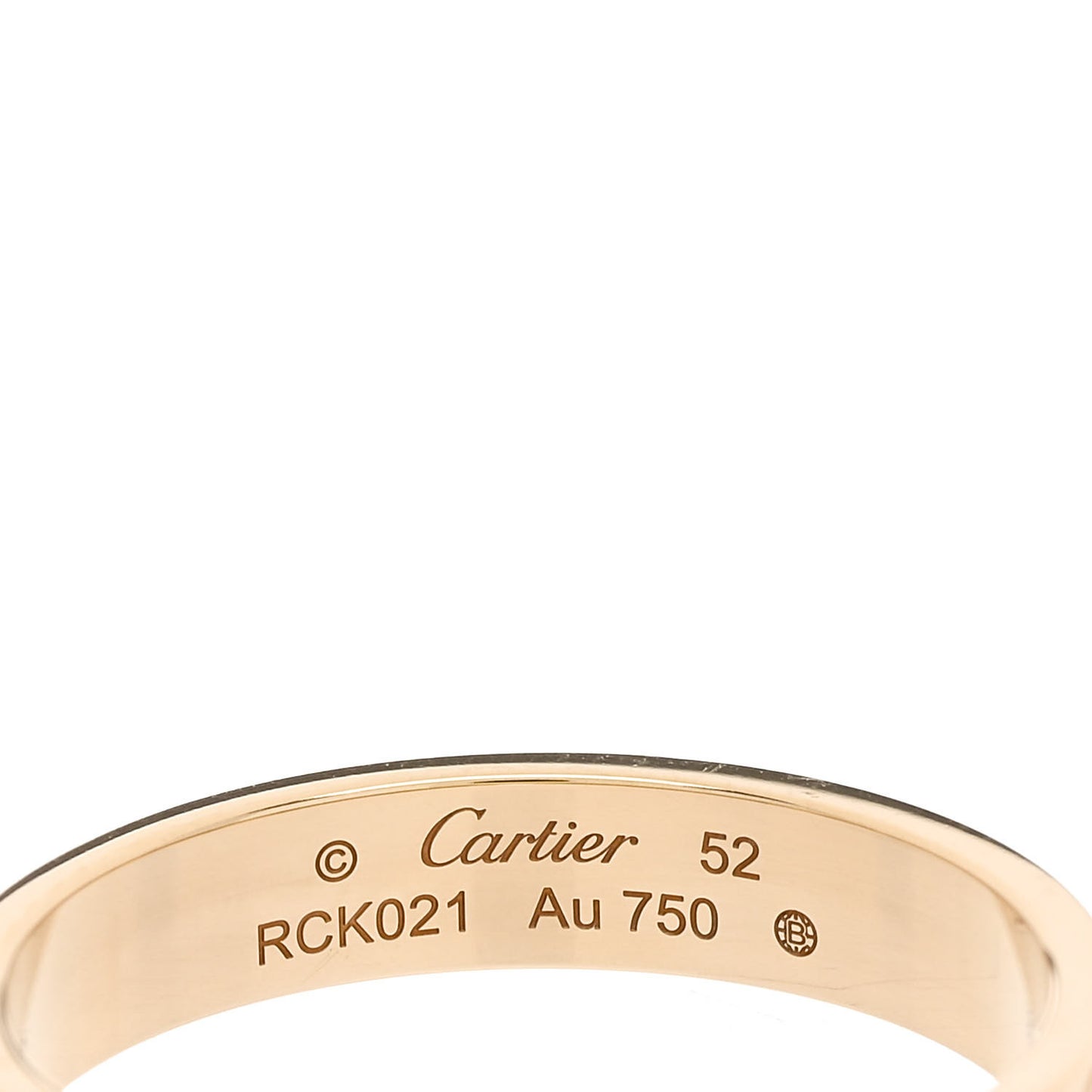 18K Yellow Gold 3.5mm LOVE Wedding Band Ring 52 6