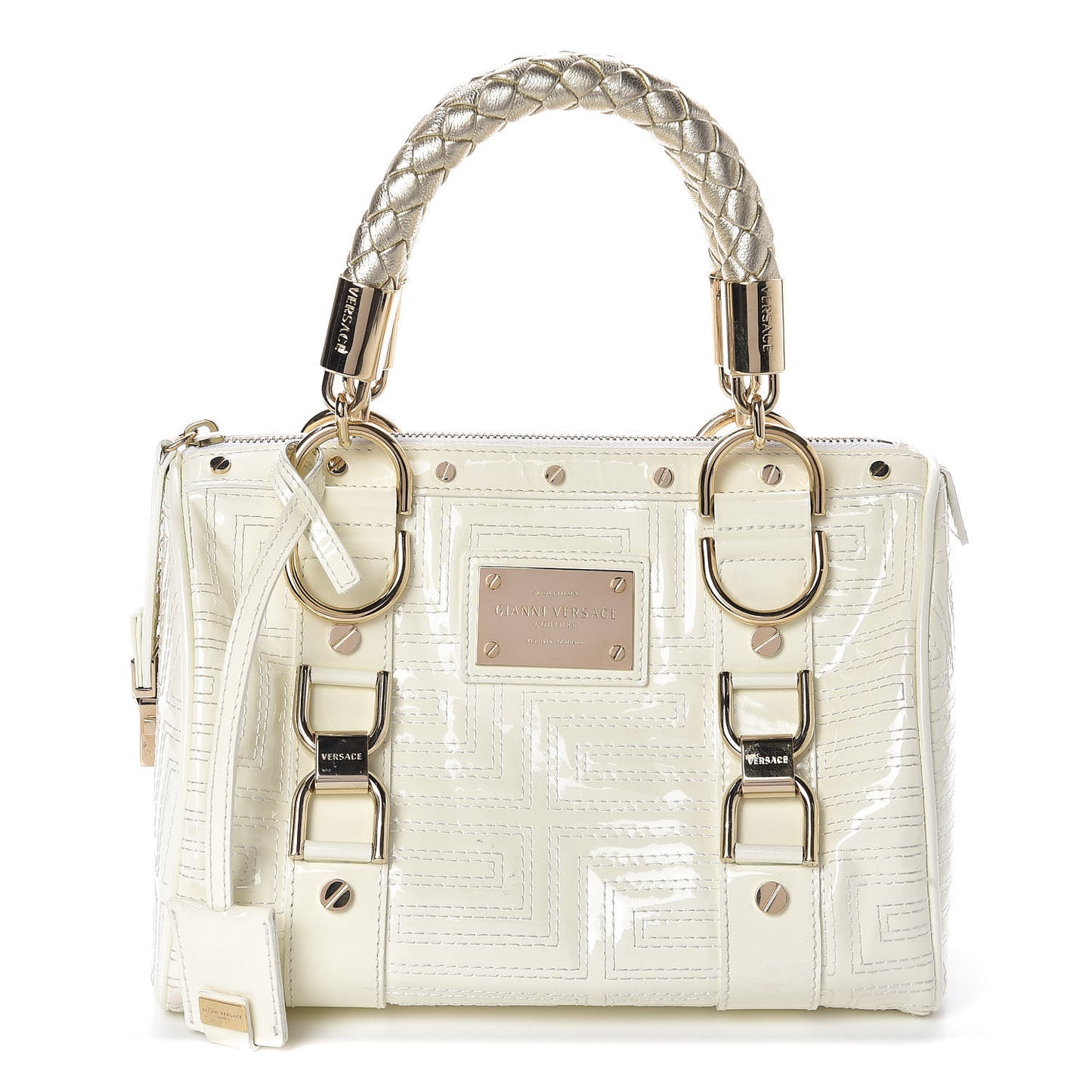Patent Couture Snap Out Of It Bag White