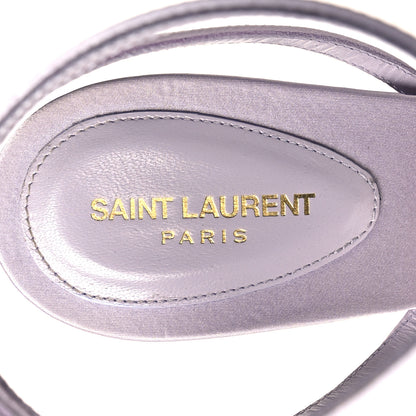 Saint Laurent Crepe Satin Crystal Gippy 110 Sandals 39 Poly Grey 7 of 7