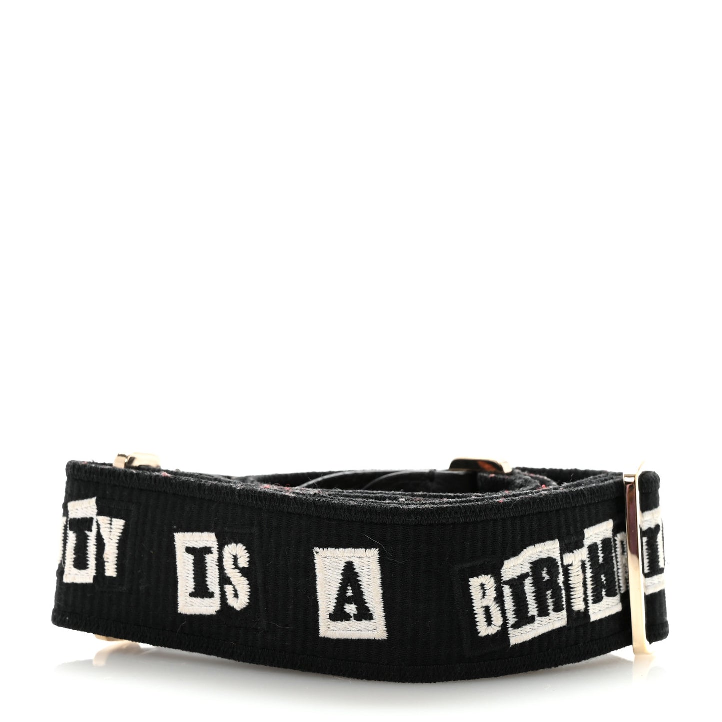 X JAMIE REID Canvas Embroidered Rockstud Guitar Strap Black