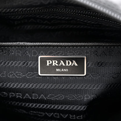Prada Tessuto Nylon Saffiano Double Buckle Messenger Shoulder Bag Black 6 of 12
