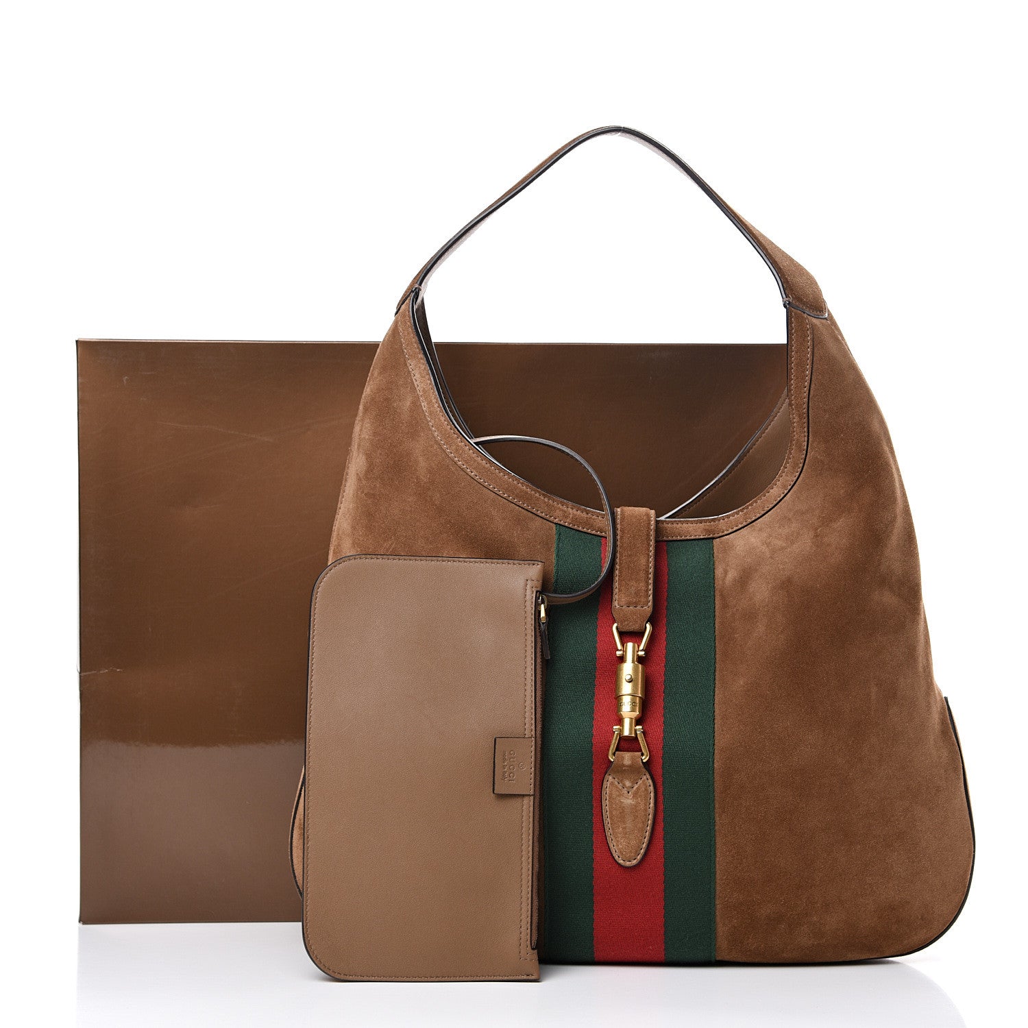 Gucci Suede Cudu Web Large Jackie Hobo Marron Glace 13 of 13