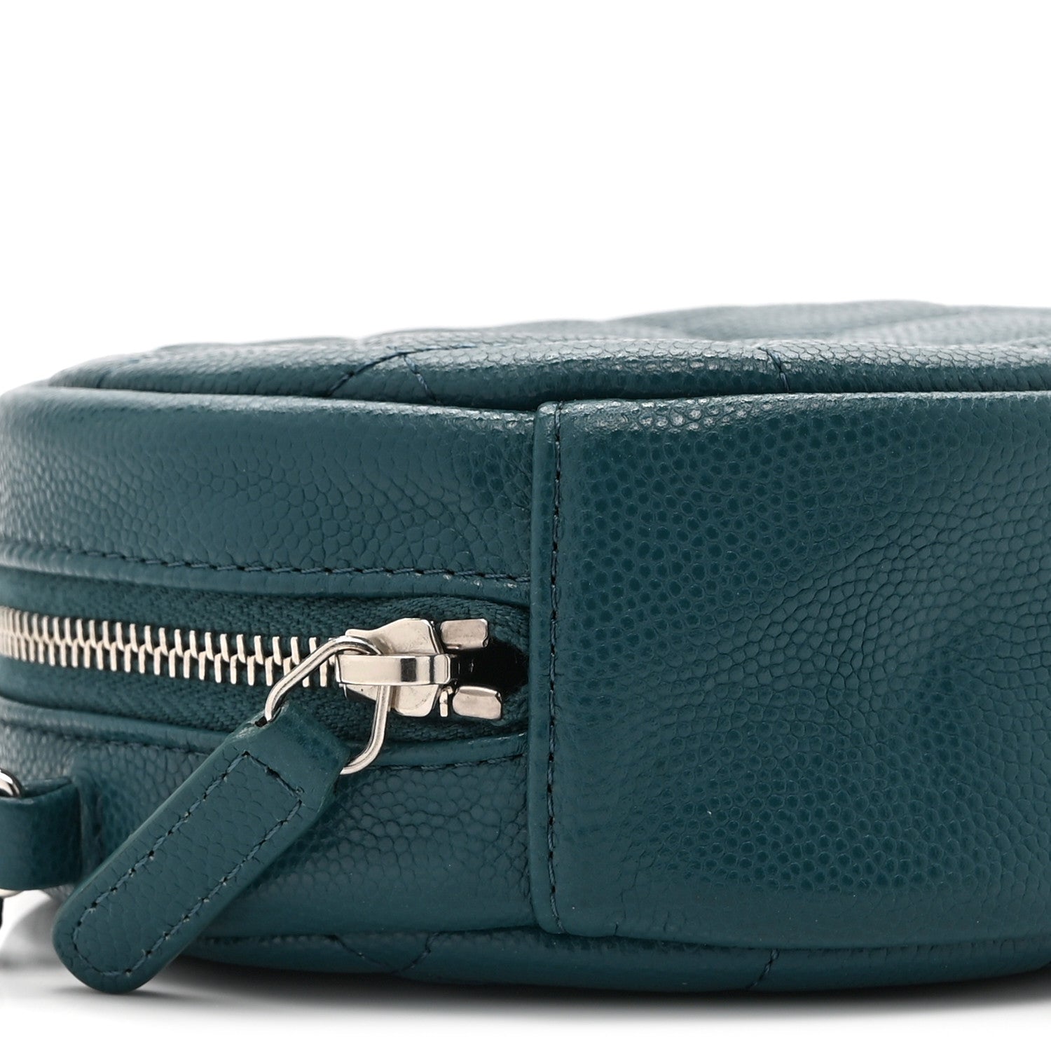 Chanel Caviar Quilted Round Clutch With Chain Green 9 of 10