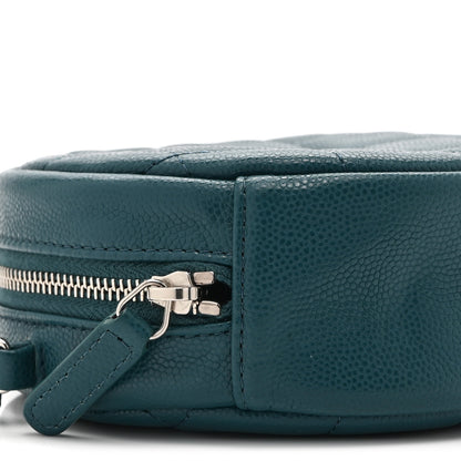 Chanel Caviar Quilted Round Clutch With Chain Green 9 of 10