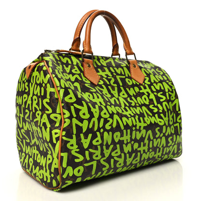 Louis Vuitton Monogram Graffiti Speedy 30 Green 3 of 13