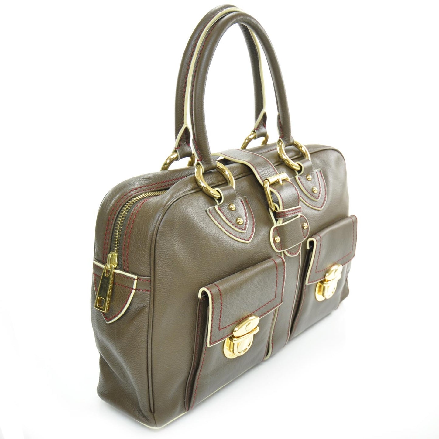 Leather Blake Satchel Mouse Brown