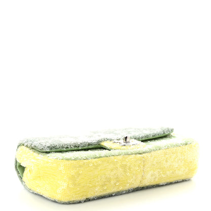 Chanel Sequin Mini Waterfall Flap Green Light Green Yellow 4 of 11