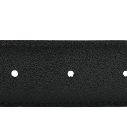 Saint Laurent Calfskin Crocodile Embossed Monogram Square Buckle Belt 80 32 Black 4 of 8