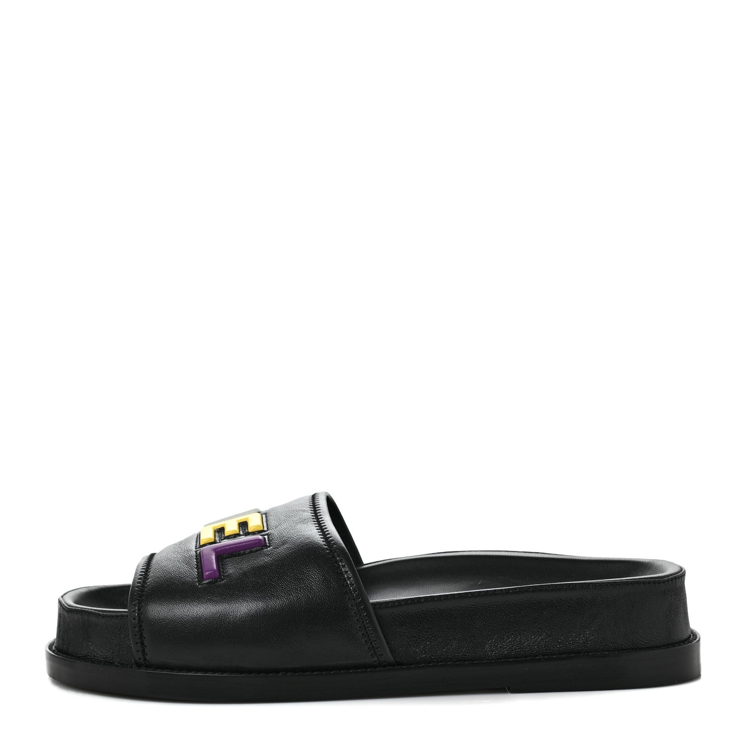 Chanel Lambskin Cha-Nel Mule Sandals 40.5 Black Multicolor 1 of 8
