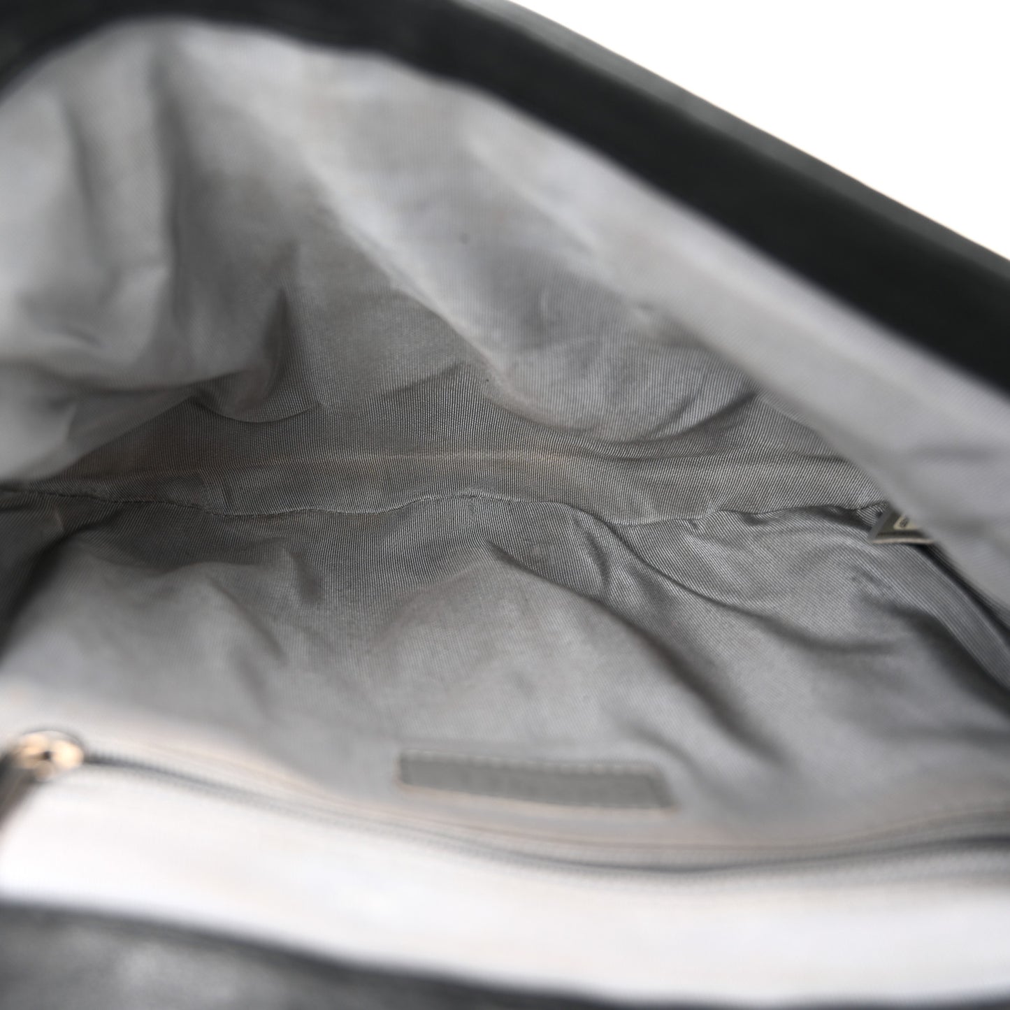 Washed Lambskin Quilted Medium Chain Around Messenger Black