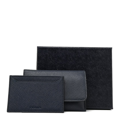 Prada Saffiano Metal Flap Wallet Baltico 11 of 11