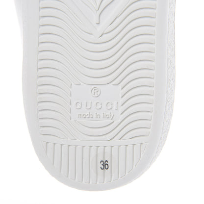 Gucci Calfskin Ayers Bee Embroidered Womens Ace Sneakers 36 White Green 7 of 10