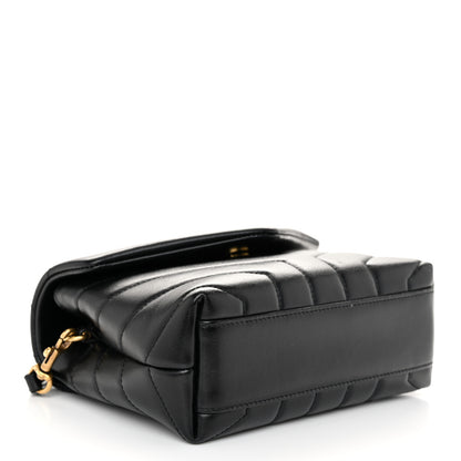 Saint Laurent Calfskin Y Quilted Monogram Toy Loulou Crossbody Bag Black 4 of 9