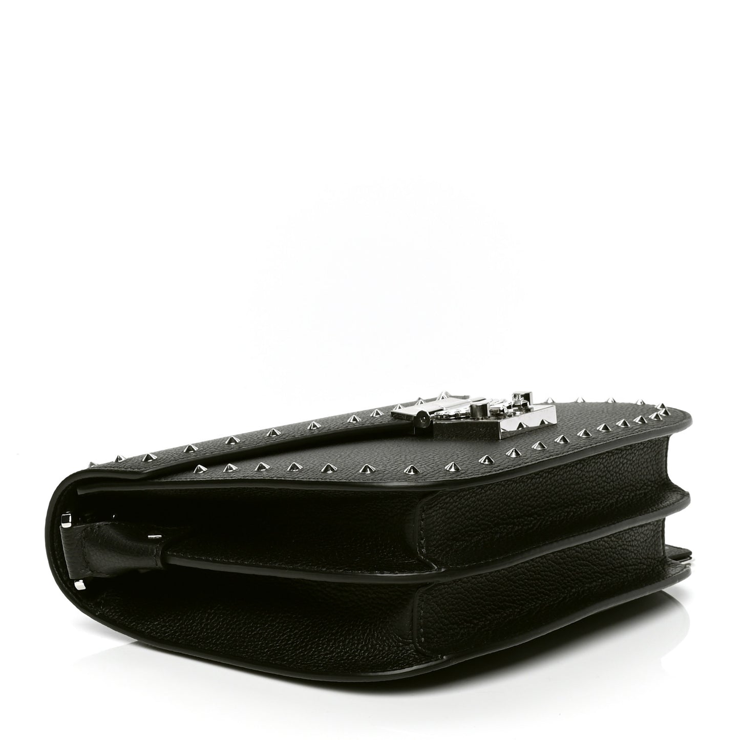 Calfskin Patricia Studded Crossbody Bag Black