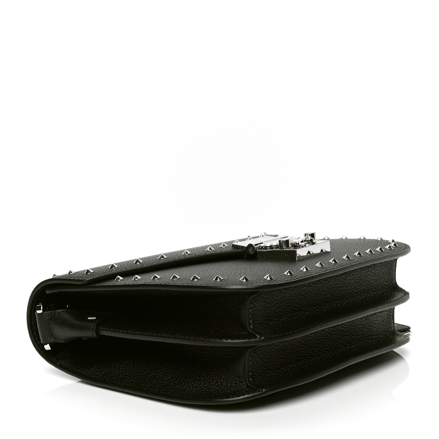 MCM Calfskin Patricia Studded Crossbody Bag Black 3 of 4