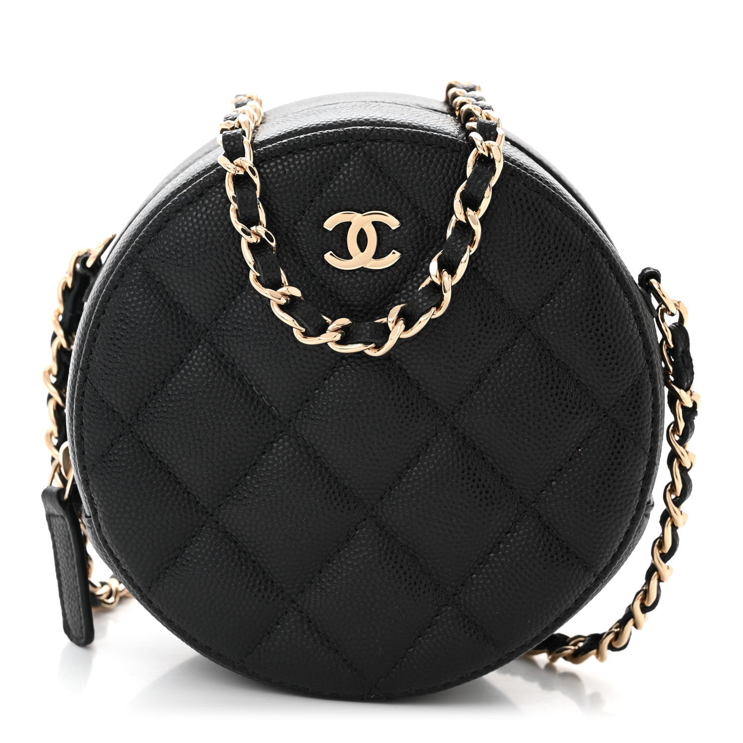 Chanel Caviar Quilted Round Clutch With Chain Black 1 of 11