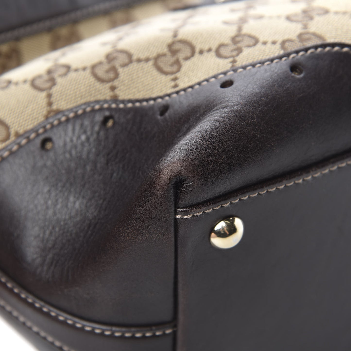 Monogram Large Punch Tote Dark Brown
