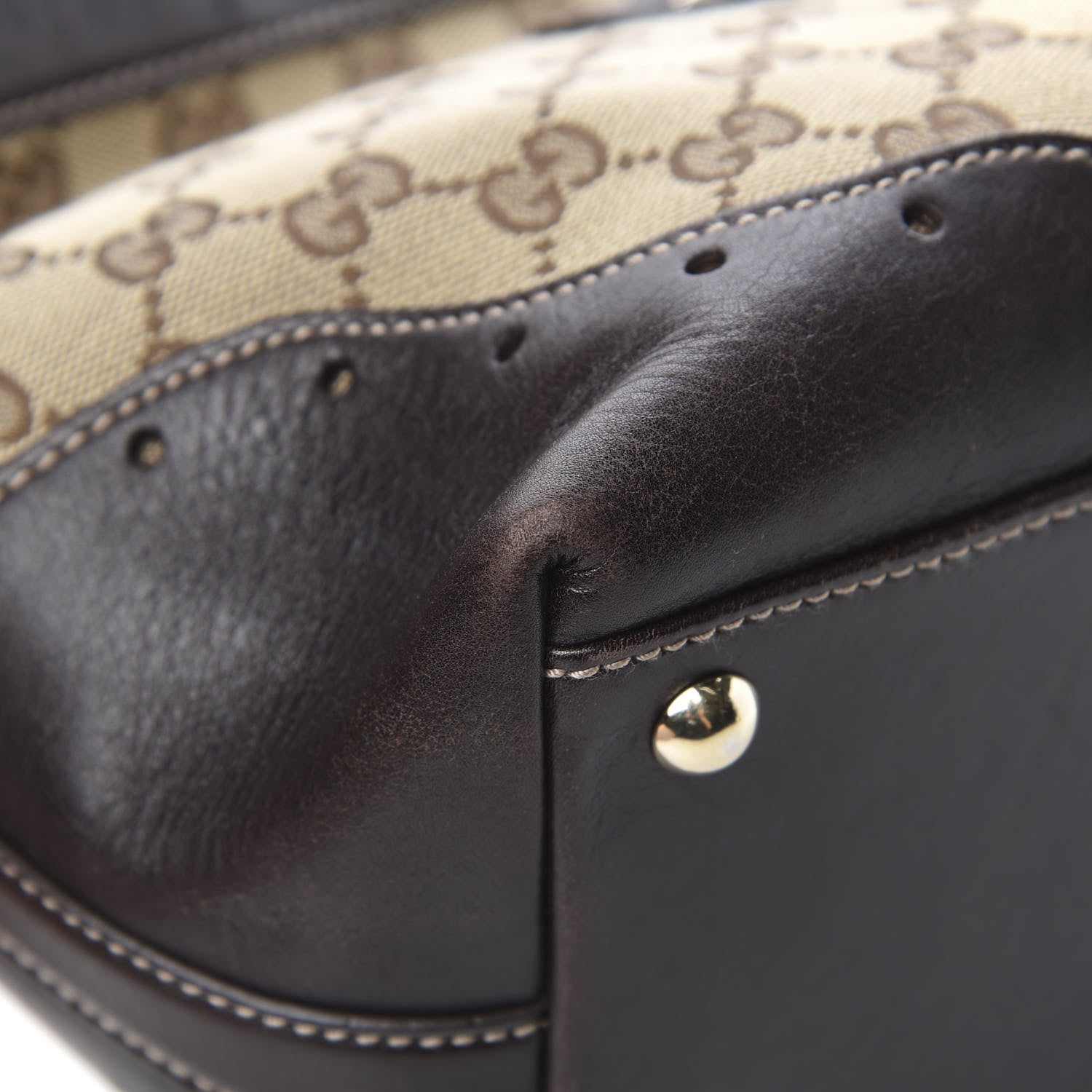 Gucci Monogram Large Punch Tote Dark Brown 9 of 17