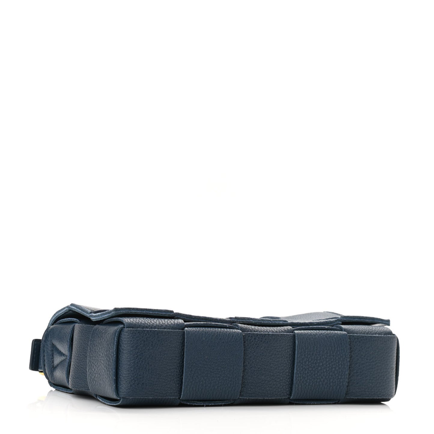 Grained Calfskin Maxi Intrecciato Cassette Crossbody Bag Deep Blue